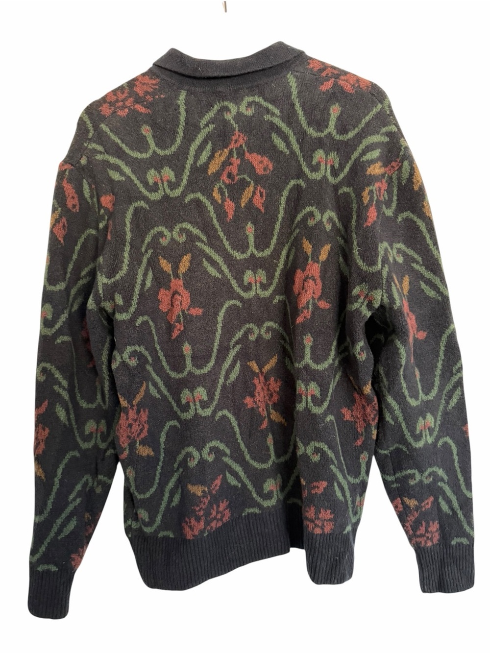 Abercrombie & Fitch Mens Small Soft A&F Floral Tapestry Knit Polo Sweater - Picture 2 of 3